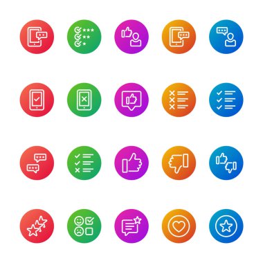 Geribildirim incelemesi için renk simgeleri.