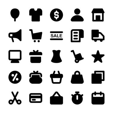 Kara Cuma için siyah simge simgeleri.