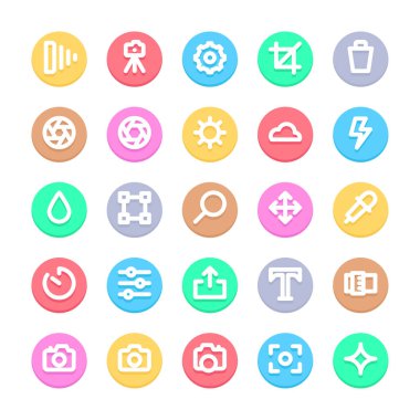 Kamera için çember renk özet simgelerini çiz.