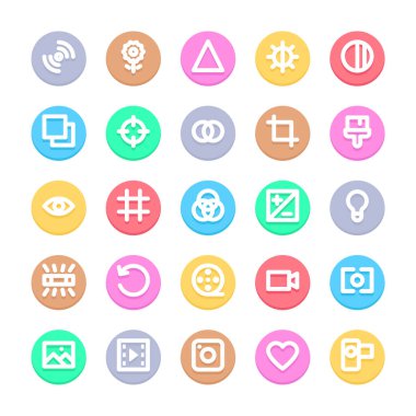 Kamera için çember renk özet simgelerini çiz.