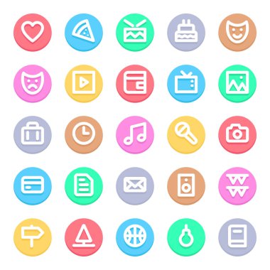 Noel için çember renk özet simgelerini çiz.