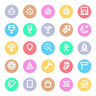 Noel için çember renk özet simgelerini çiz.