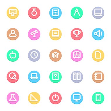 Eğitim için çember renk özet simgelerini çiz.