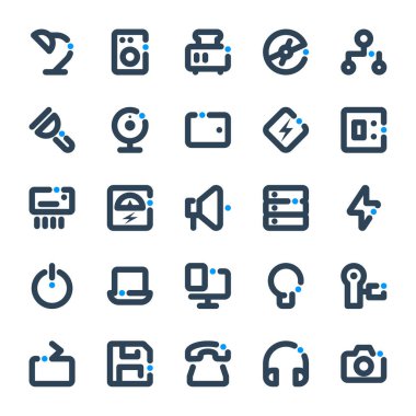 Elektronik için kalın satır simgeleri.