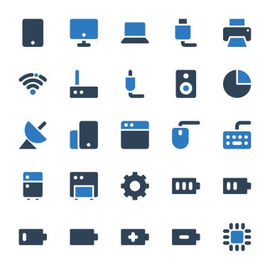 Elektronik için iki renk simgesi.