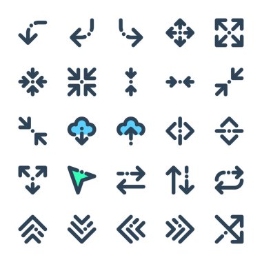 İşaret & sembolü için doldurulmuş renk özeti simgeleri.