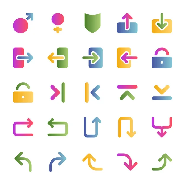 Iconos Color Degradado Para Signo Símbolo — Vector de stock
