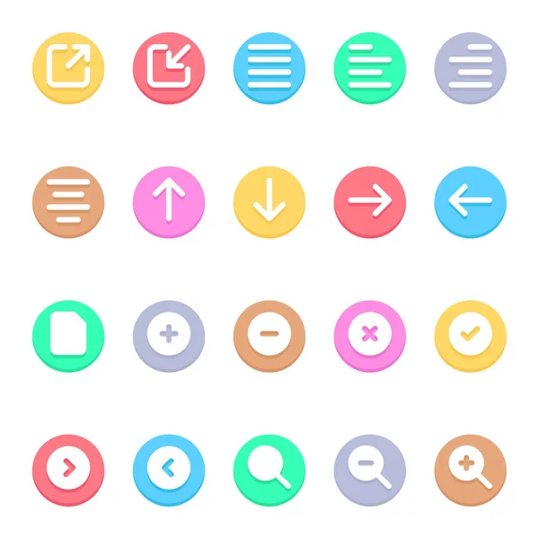 Цветовые Значки Круга Пользовательского Интерфейса — стоковый вектор