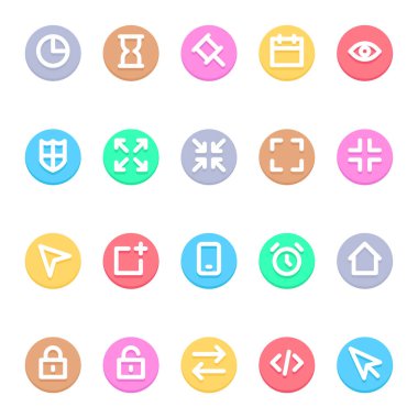 Kullanıcı arayüzü için çember renk özet simgelerini çiz.