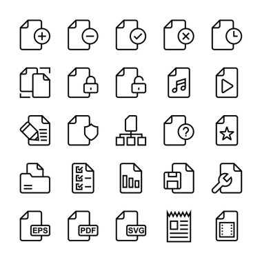 Dosyalar için siyah özet simgeleri.