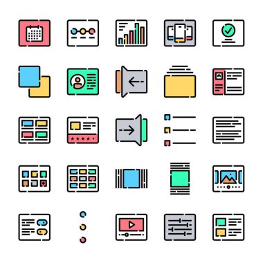 Düzen için doldurulmuş renk özeti simgeleri.