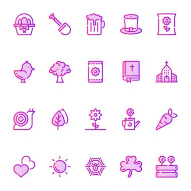 Bahar için renk özeti simgeleri.