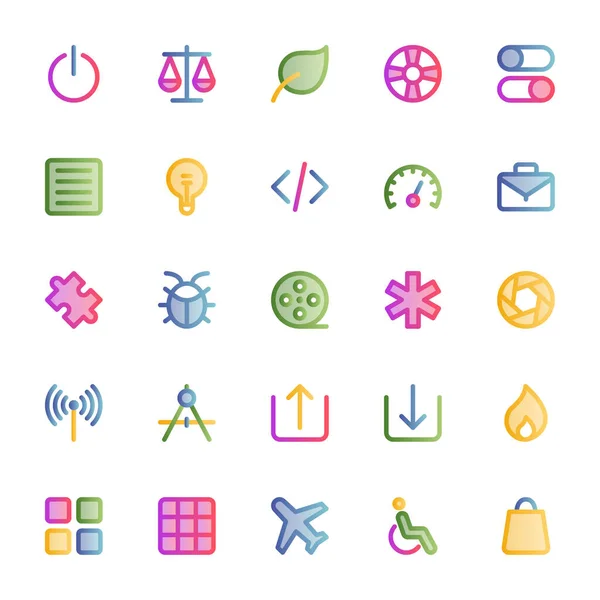 Filled Outline Smooth Icons Web Mobile — Stock Vector