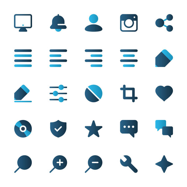 Градиентные цветные иконки для веб и мобильных телефонов.