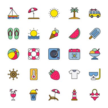 Yaz için renk özeti simgeleri dolduruldu.