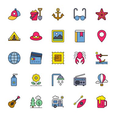 Yaz için renk özeti simgeleri dolduruldu.