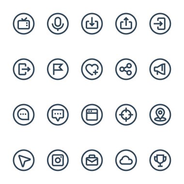 Sosyal ağlar için kimlik özet simgeleri.