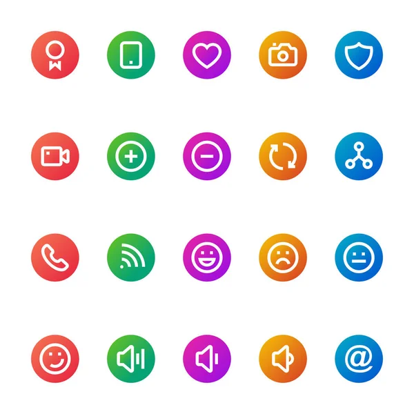 Градиентные Цветные Иконки Социальных Сетей — стоковый вектор
