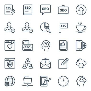 Seo & web için özet simgeleri.