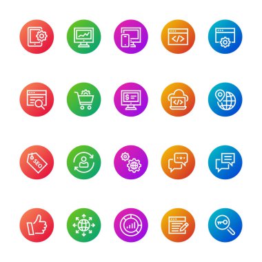 Seo & geliştirme için renk simgeleri.