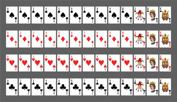 Iconos Color Plano Para Tarjetas Poker — Vector de stock