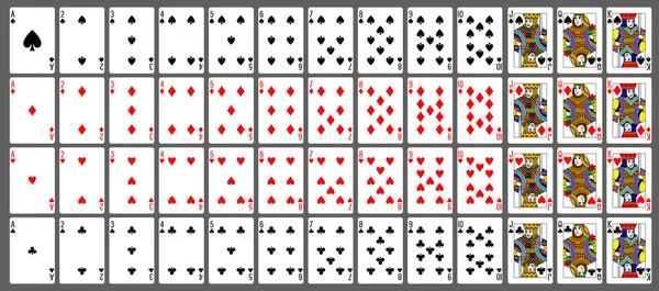 Icônes Plates Pour Cartes Poker — Image vectorielle