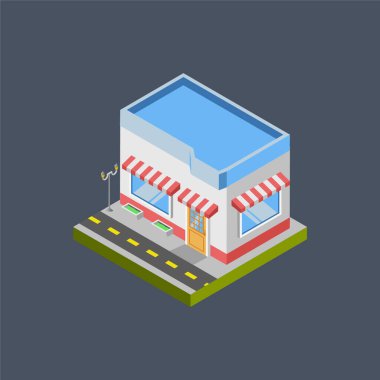 Cep telefonu mağazası - Isometric 3D illüstrasyon.