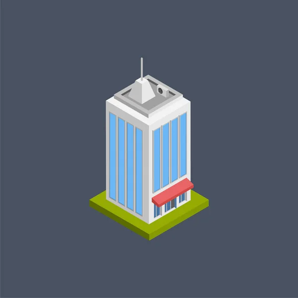 Edificio Residencial Ilustración Isométrica — Vector de stock