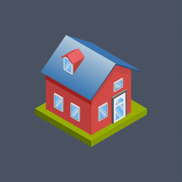 House Isometric Illustration — Stock Vector