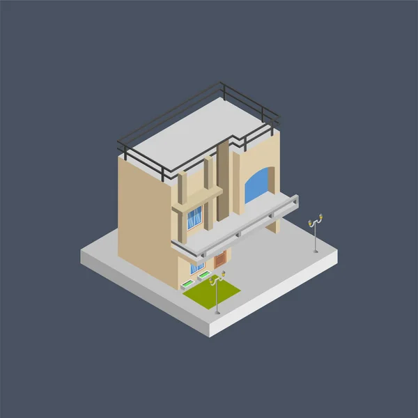 Luxury Hotel Isometric Illustration — Stockvektor