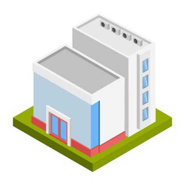 İş Merkezi - Isometric 3D illüstrasyon.