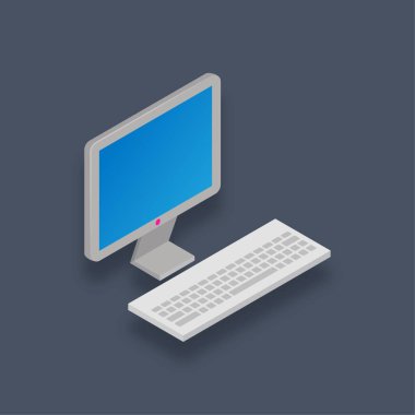 Bilgisayar - Isometric 3d illüstrasyon.
