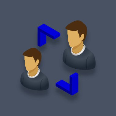 Kullanıcı aktarımı - Isometric 3d illüstrasyon.