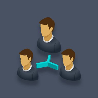 Kullanıcı Ağı - Isometric 3d illüstrasyon.