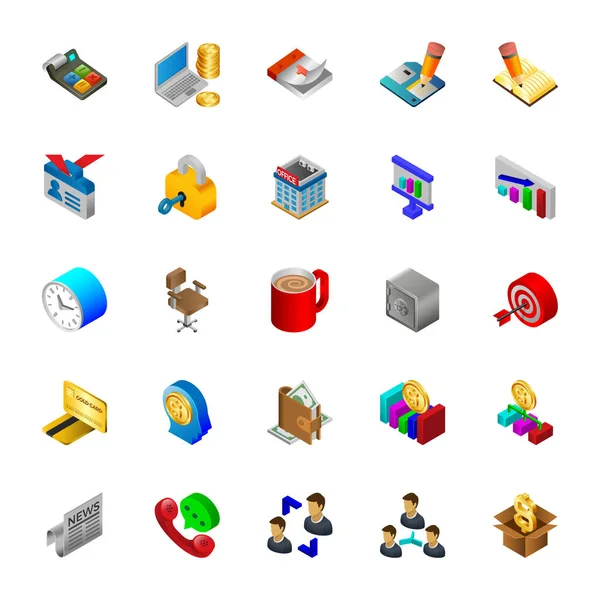 İş için Isometric 3d simgeleri.