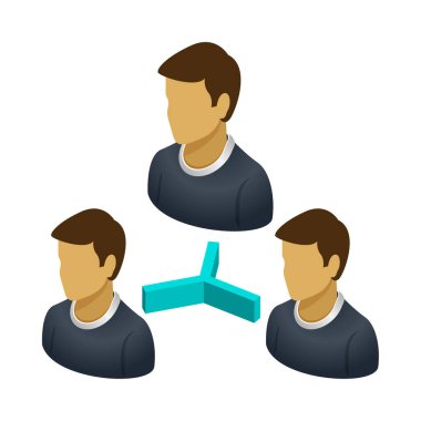 Kullanıcı Ağı - Isometric 3d illüstrasyon.