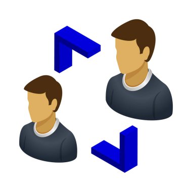 Kullanıcı aktarımı - Isometric 3d illüstrasyon.