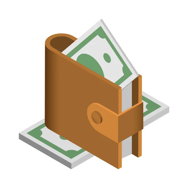 Wallet Isometric Illustration — Stock Vector