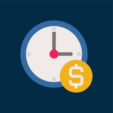 Zaman - Düz renk simgesi.