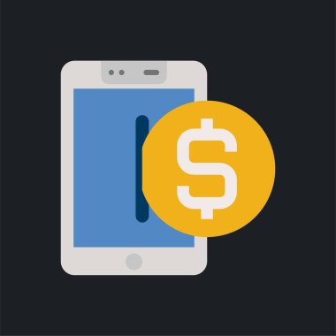 Çevrimiçi Bankacılık - Düz renk simgesi.