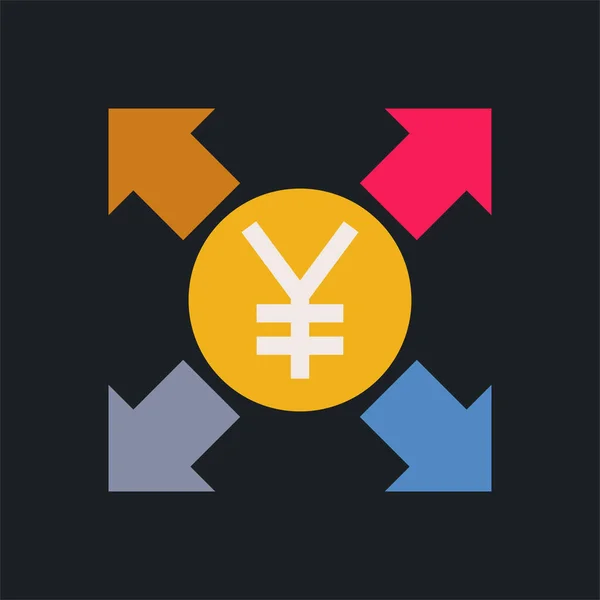 货币分享 平面彩色图标 — 图库矢量图片