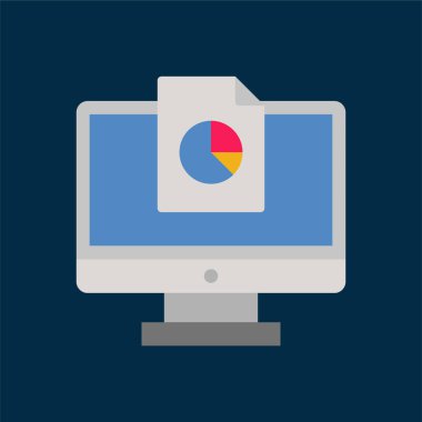 Monitör - Düz renk simgeleri.