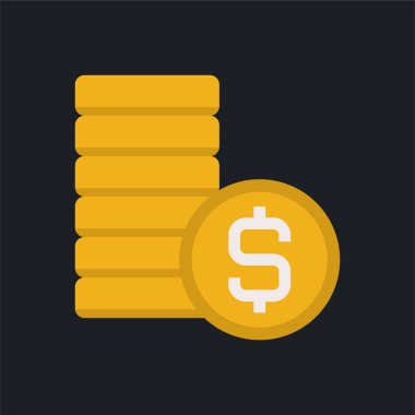 Dolar sikkeleri - Düz renk simgeleri.