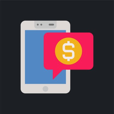 Mobil para - Düz renk simgeleri.