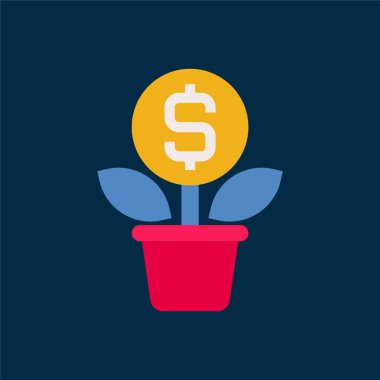 Büyüme - Düz renk simgeleri.