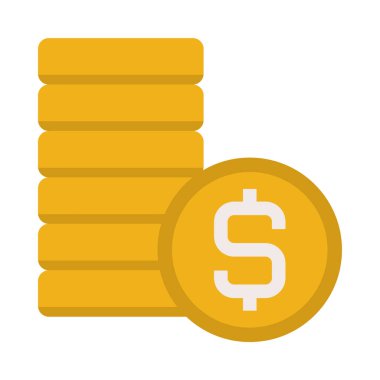 Dolar sikkeleri - Düz renk simgeleri.