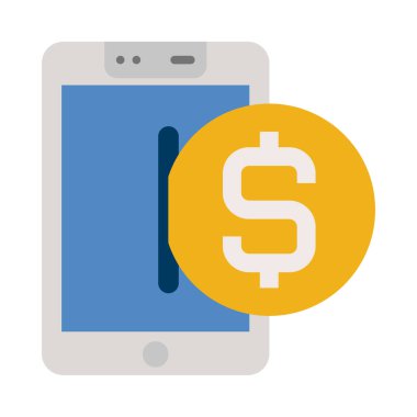 Çevrimiçi Bankacılık - Düz renk simgesi.