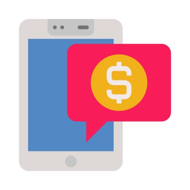 Mobil para - Düz renk simgeleri.