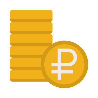 Ruble paralar - Düz renk simgesi.