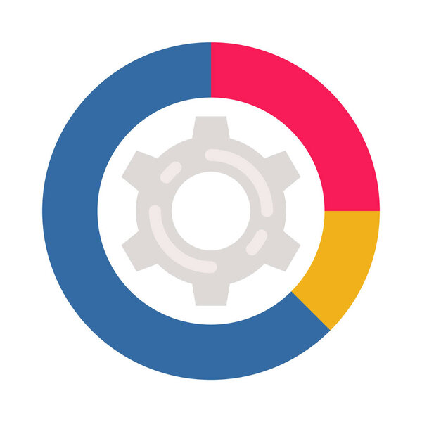 Pie chart - Flat color icon.